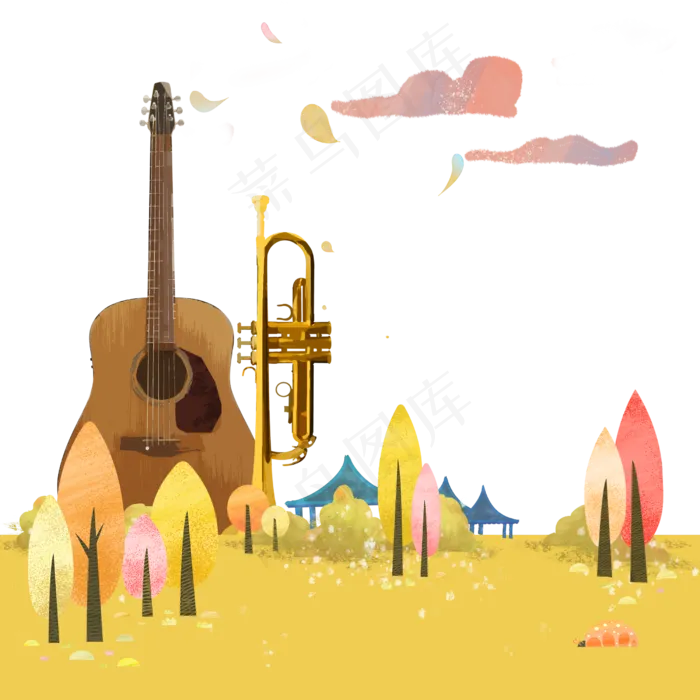秋日音乐会音乐节装饰边框(2500X2500(DPI:300))psd模版下载