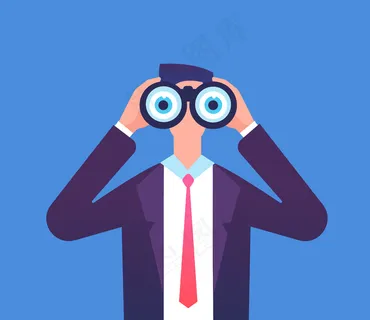 用双筒望远镜看的人。我们正在招聘、招聘和开展业务