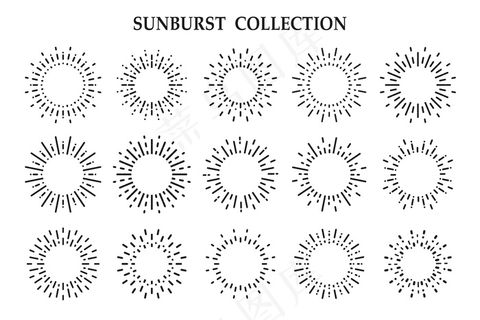 在白色背景上隔离的太阳辐射光线的阴影