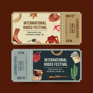 牛仔票有靴子，背心，枪，胸脯，仙人掌