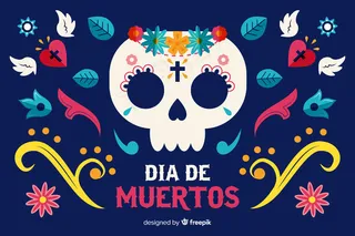 Día de muertos概念与平面设计背景