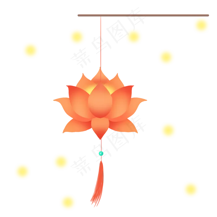 红色荷花灯(2000X2000(DPI:300))psd模版下载