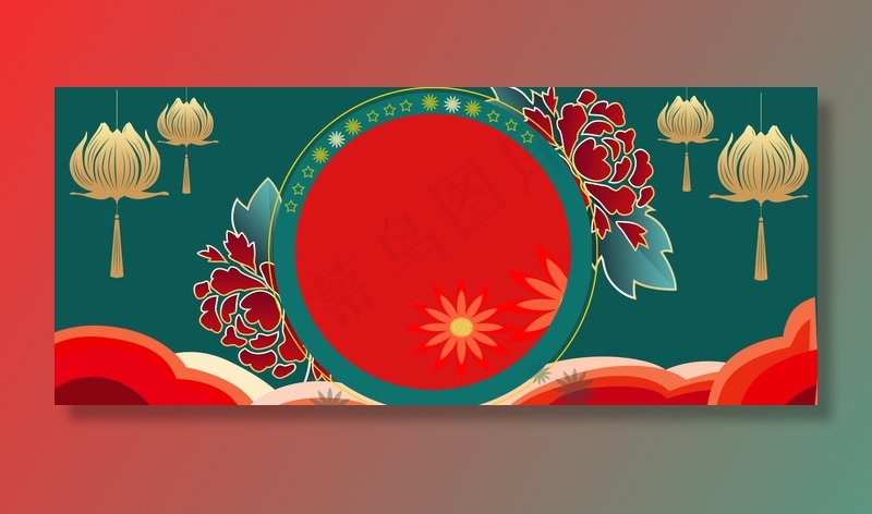 新年春节喜庆中国风海报背景