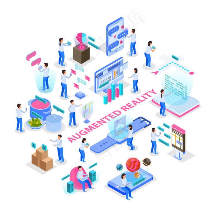 增强现实交互通信科学教育信息可视化虚拟计算机屏幕等距合成