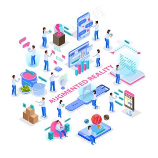 增强现实交互通信科学教育信息可视化虚拟计算机屏幕等距合成