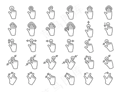 触摸屏手势细线示意图