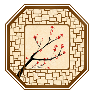 中国风梅花腊梅红梅复古边框典雅