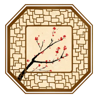 中国风梅花腊梅红梅复古边框典雅