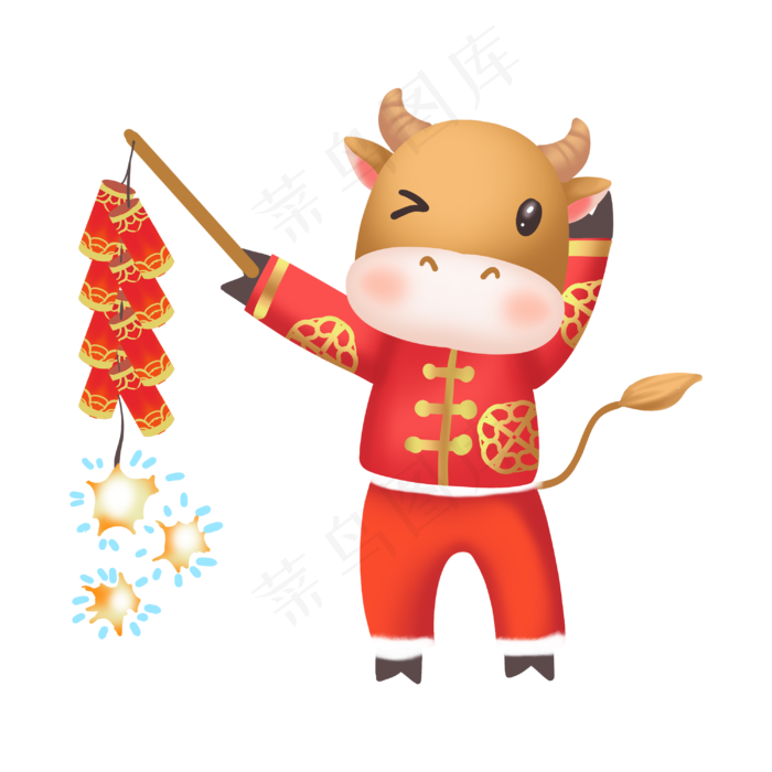 牛年过新年放鞭炮(3000X3000(DPI:300))psd模版下载