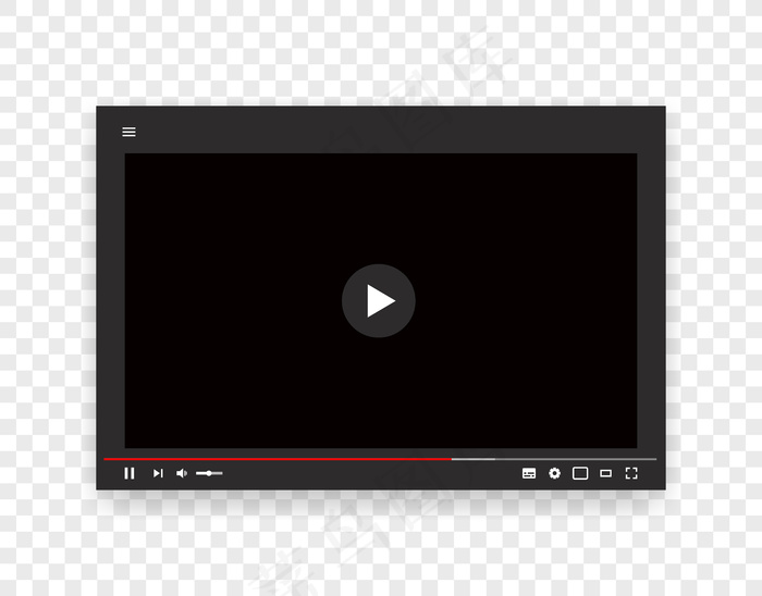 网络视频播放器的矢量模板。互联网流模型样机eps,ai矢量模版下载
