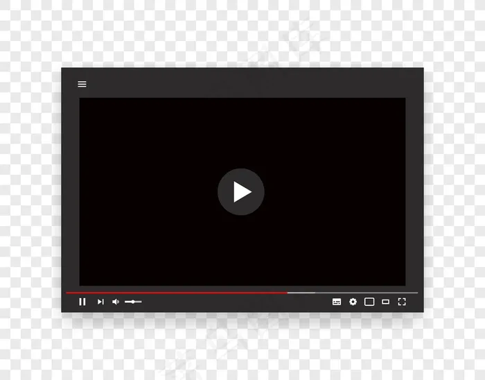 网络视频播放器的矢量模板。互联网流模型样机