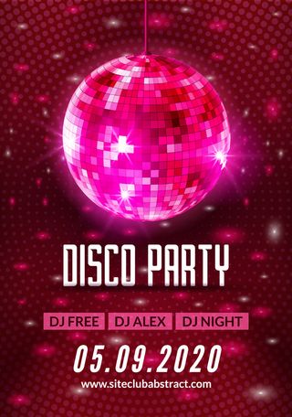 迪斯科舞会背景宣传单,DM传单海报。轻迪斯科舞会音乐
