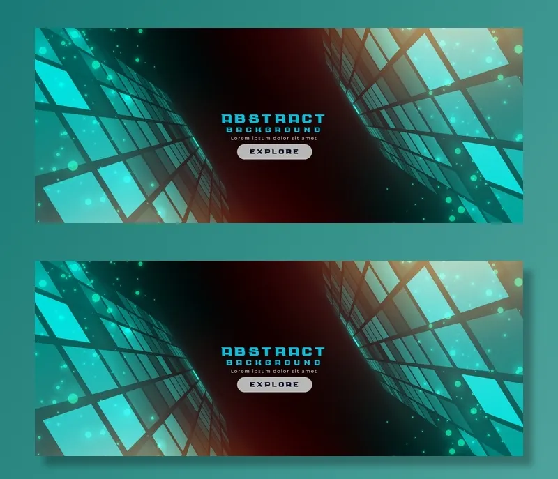 抽象的未来科技风格横幅banner设计eps,ai矢量模版下载