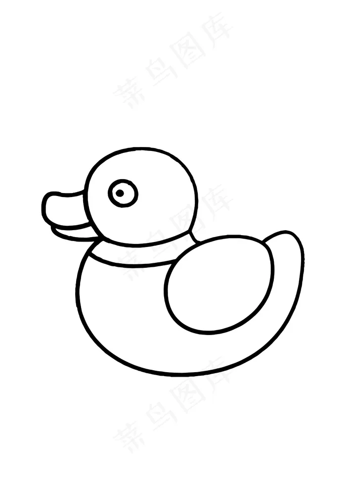 鸭子简笔画ai矢量模版下载