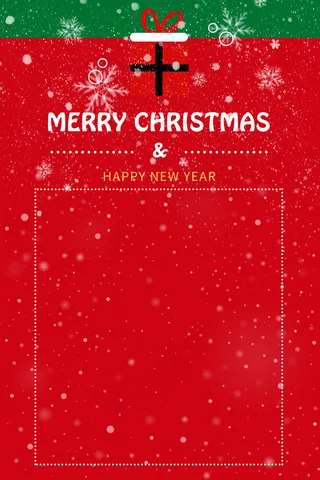 圣诞节白色雪花格子礼物圣诞快乐