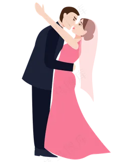 手绘卡通情侣人物