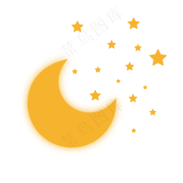 黄色星星月亮卡通七夕情人节(2000X2000(DPI:300))psd模版下载
