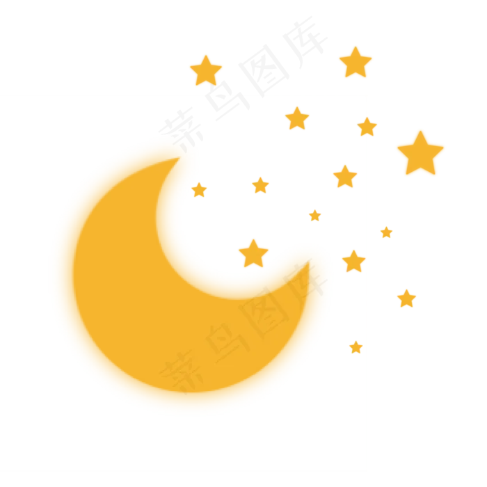 黄色星星月亮卡通七夕情人节(2000X2000(DPI:300))psd模版下载
