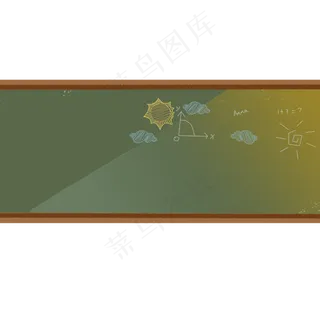 一块画满卡通画的黑板