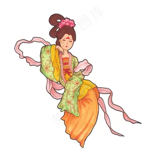 手绘中秋节嫦娥设计元素