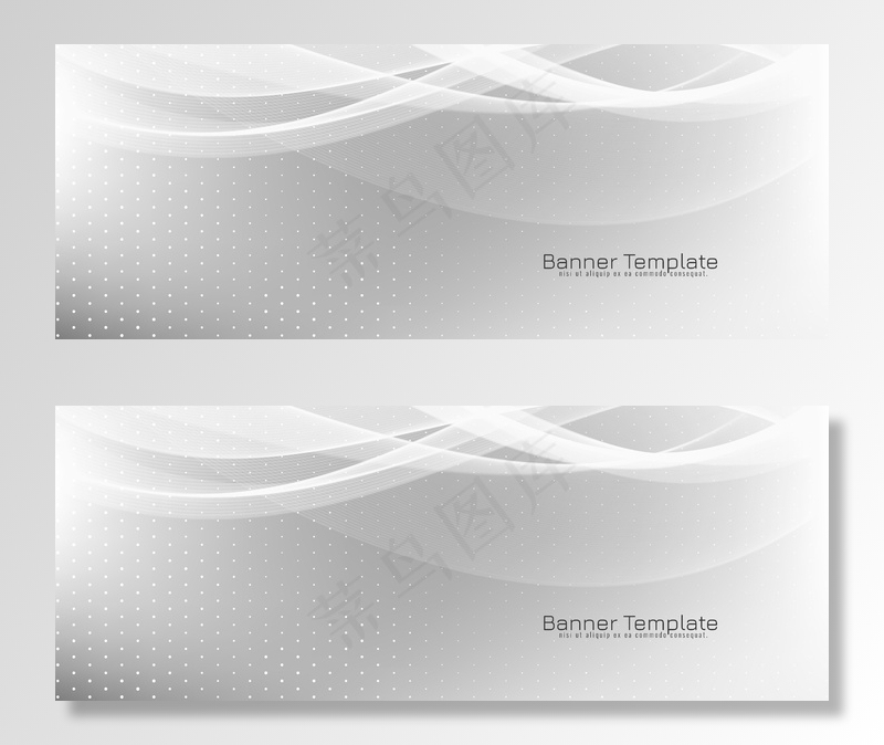 抽象的优雅波浪式横幅banner