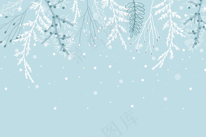手绘冬季背景eps,ai矢量模版下载