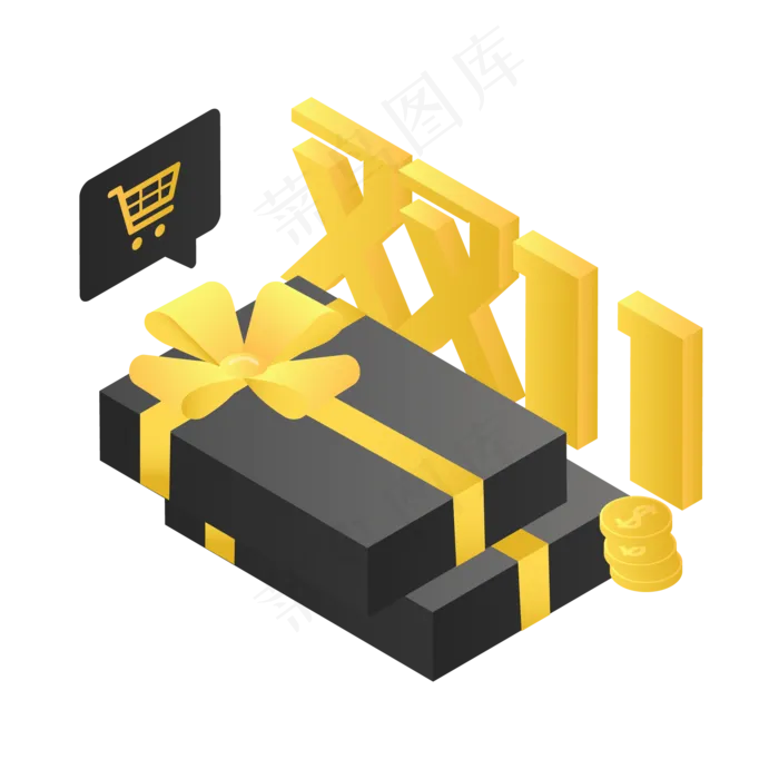 黑金双十一(2000*2000px 300 dpi )ai矢量模版下载