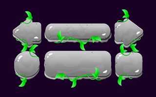 一套游戏ui摇滚树叶按钮套件