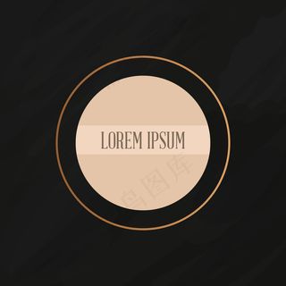 黑色背景上的简约圆形框架，色彩丰富的设计。矢量图