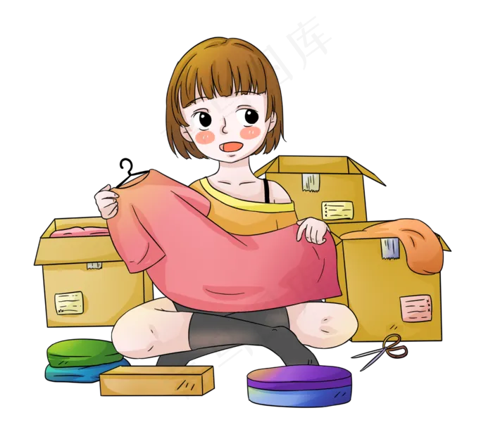 双十一电商促销人物收快递(2500X2230(DPI:299))psd模版下载