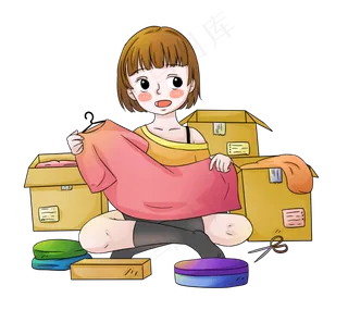 双十一电商促销人物收快递