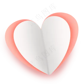 肉粉色温柔七夕剪纸爱心