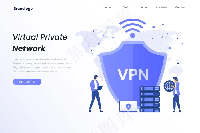 Vpn服务登录页eps,ai矢量模版下载