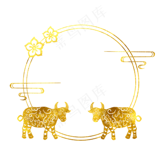 金色牛年边框