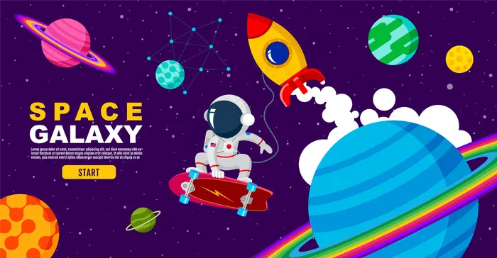 太空星系冲浪滑板宇宙设计。eps,ai矢量模版下载