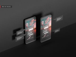 手机模型样机上的消息会话概念