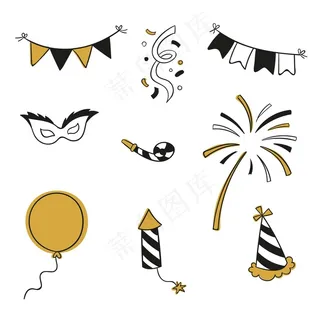 一套手绘新年元素