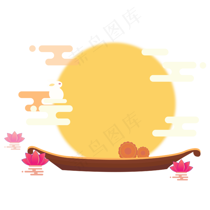 中秋节月亮月饼(2000X2000(DPI:300))ai矢量模版下载