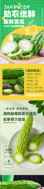 苦瓜详情页psd模版下载