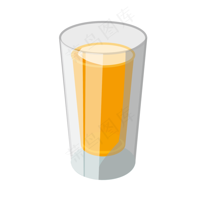 一杯橘子汁矢量元素