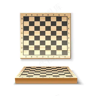 用于国际象棋游戏的逼真木制棋盘