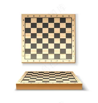 用于国际象棋游戏的逼真木制棋盘