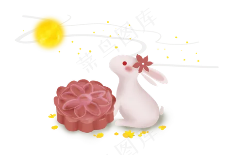 中秋节兔子和月饼