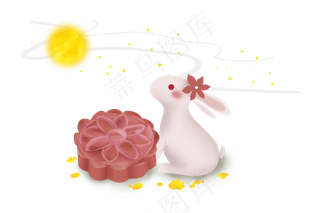 中秋节兔子和月饼