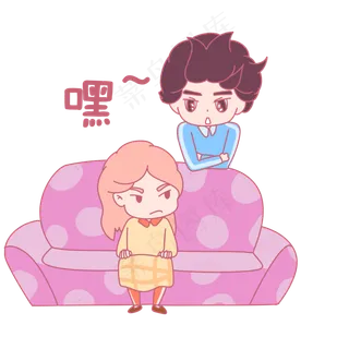 七夕节情侣卡通主题表情包