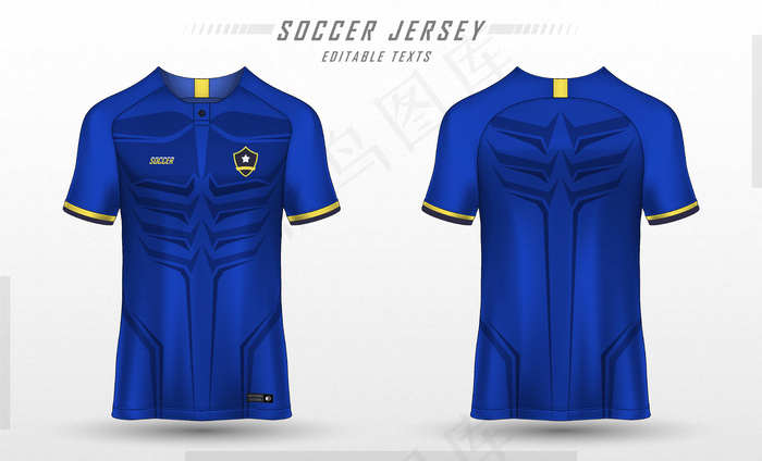 足球球衣模板运动t恤设计