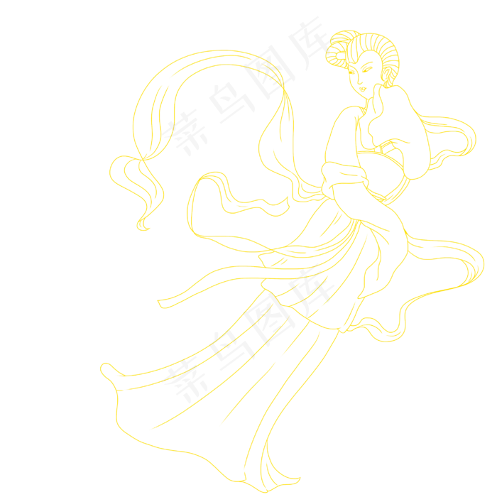 中秋奔月嫦娥(3000X3000(DPI:300))psd模版下载