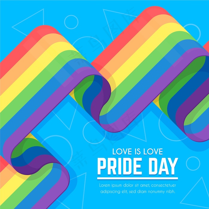 骄傲日旗帜banner背景