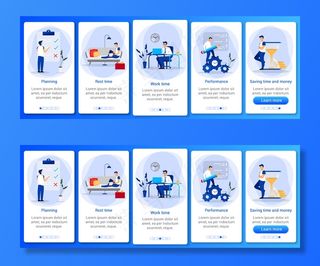 时间管理车载手机app移动应用程序app屏幕模板。