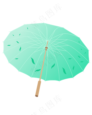 矢量卡通古代雨伞